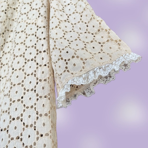 Vintage Broderie Anglaise Embroidery Midi Dress - Picture 5 of 6